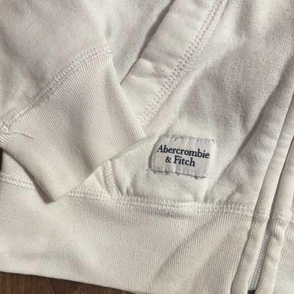 Ambercrombie & Fitch Kids White Hoodie Full Zip 11 12 Y2K - Picture 4 of 6